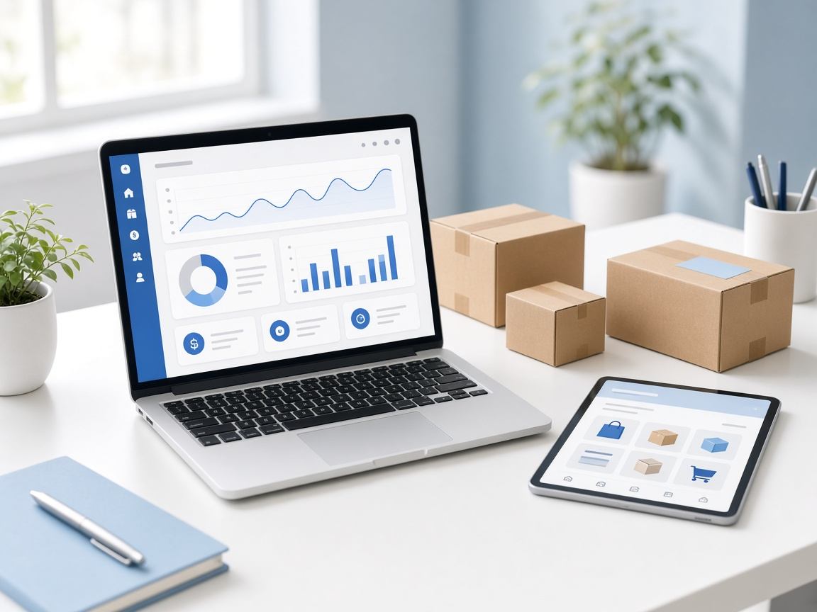Ecommerce workspace with orders ready to ship